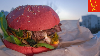 Różowy burger z chrustem z pola - COLOR BURGER - Ruczaj
